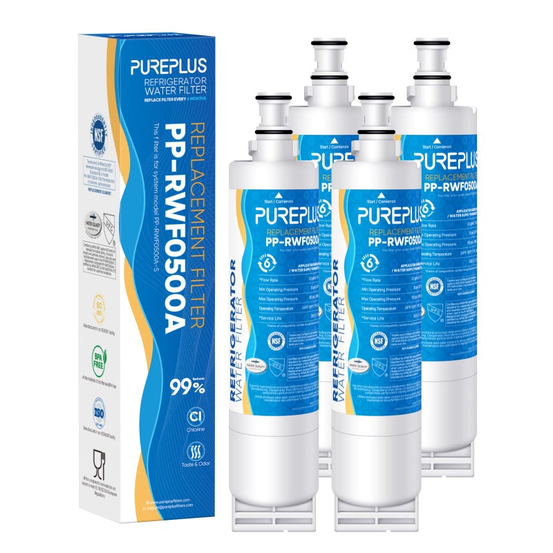 Pure Plus PUREPLUS 4396508 Refrigerator Water Filter, Replacement for EDR5RXD1, EveryDrop Filter 5, 4396510, 4392857, Kenmore 46-9010, 9085, LC400V, WF-NLC240V, RFC0500A, WF285, W10186668, 4Pack - Image 1